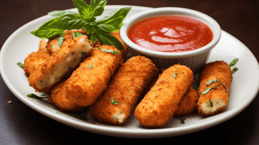 Baked Mozzarella Sticks with Marinara Sauce